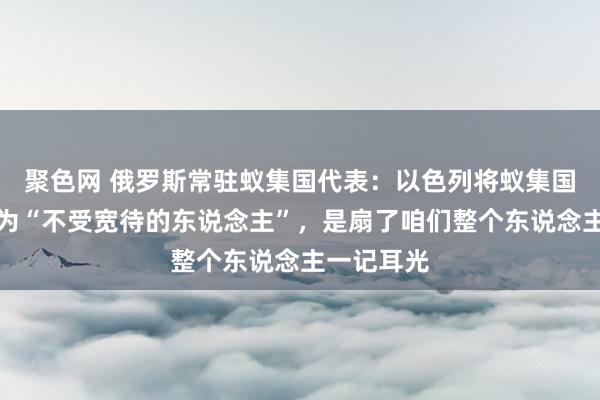 聚色网 俄罗斯常驻蚁集国代表：以色列将蚁集国文告长列为“不受宽待的东说念主”，是扇了咱们整个东说念主一记耳光