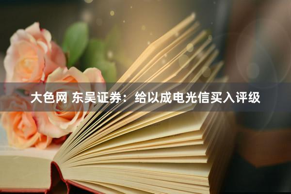 大色网 东吴证券：给以成电光信买入评级