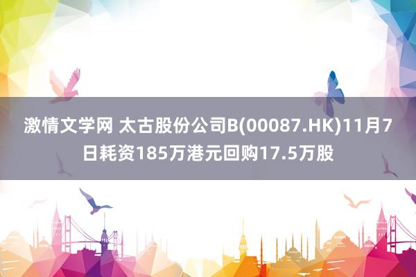 激情文学网 太古股份公司B(00087.HK)11月7日耗资185万港元回购17.5万股