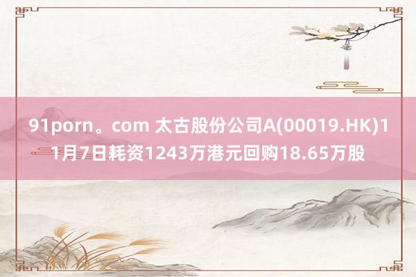 91porn。com 太古股份公司A(00019.HK)11月7日耗资1243万港元回购18.65万股