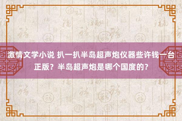 激情文学小说 扒一扒半岛超声炮仪器些许钱一台正版？半岛超声炮是哪个国度的？