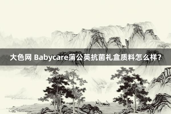 大色网 Babycare蒲公英抗菌礼盒质料怎么样？