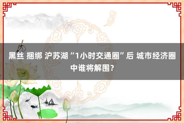 黑丝 捆绑 沪苏湖“1小时交通圈”后 城市经济圈中谁将解围？