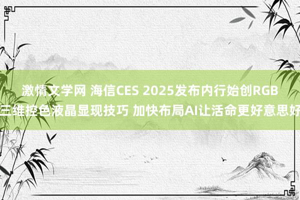 激情文学网 海信CES 2025发布内行始创RGB三维控色液晶显现技巧 加快布局AI让活命更好意思好